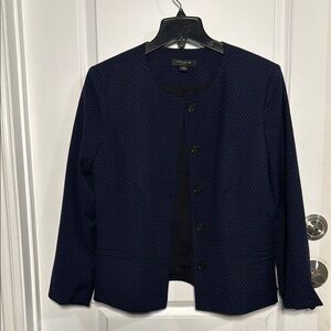 Ann Taylor Blue Mandarin Collar Blazer